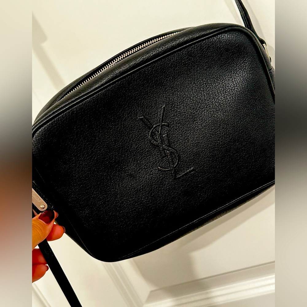 AUTHENTIC **Saint Laurent Lou YSL Monogram Smooth Leather Camera Bag